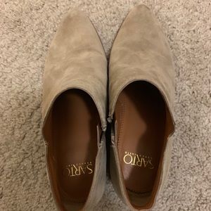 Franco Sarto Women Gray Brown Suede Booties